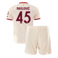 Camisa de Futebol Bayern Munich Aleksandar Pavlovic #45 Equipamento Alternativo Infantil 2024-25 Manga Curta (+ Calças curtas)